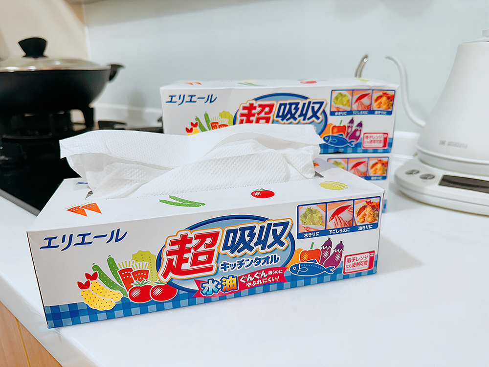 日本大王 │日本原裝進口elleair無漂白超吸收廚房紙巾。實測超吸水吸油/使用心得評價